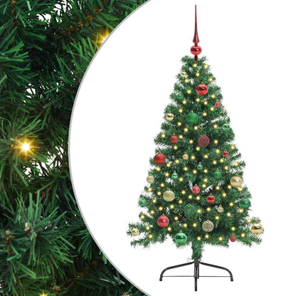 vidaXL Artificial Pre-lit Christmas Tree Green 150 cm PVC - 50509