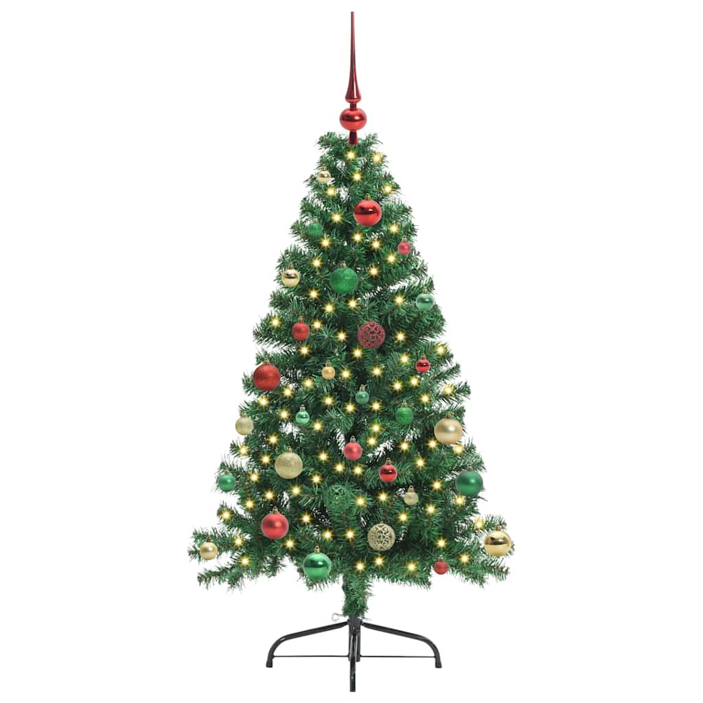vidaXL Artificial Pre-lit Christmas Tree Green 150 cm PVC - 50509