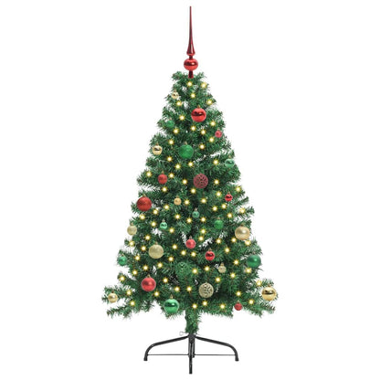 vidaXL Artificial Pre-lit Christmas Tree Green 150 cm PVC - 50509