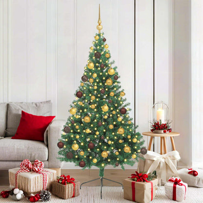 vidaXL Artificial Pre-lit Christmas Tree Green 180 cm PVC - 50520