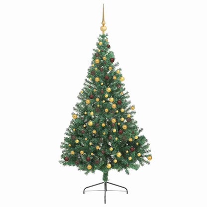 vidaXL Artificial Pre-lit Christmas Tree Green 180 cm PVC - 50520