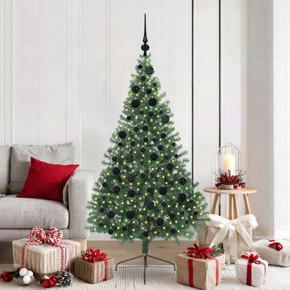 vidaXL Artificial Pre-lit Christmas Tree Green 180 cm PVC - 50529
