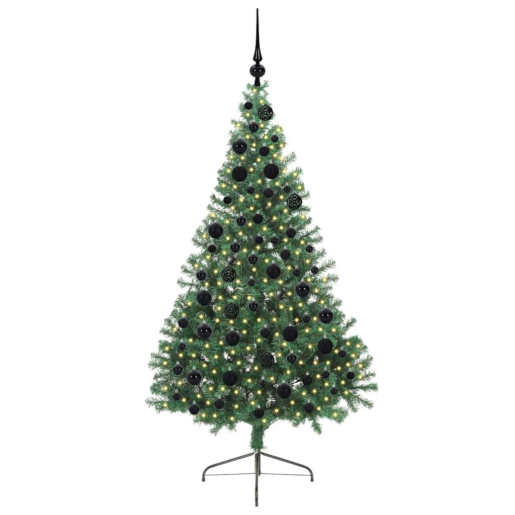 vidaXL Artificial Pre-lit Christmas Tree Green 180 cm PVC - 50529