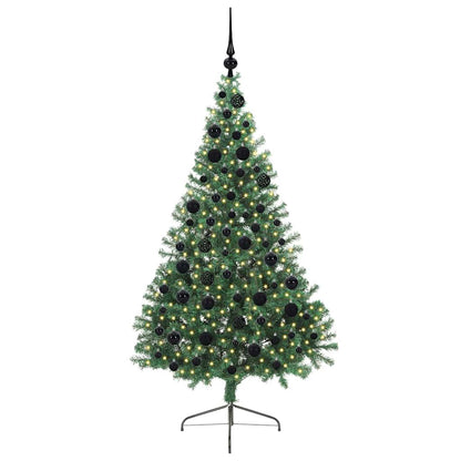 vidaXL Artificial Pre-lit Christmas Tree Green 180 cm PVC - 50529