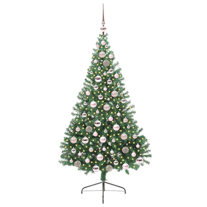 vidaXL Artificial Pre-lit Christmas Tree Green 180 cm PVC - 50534