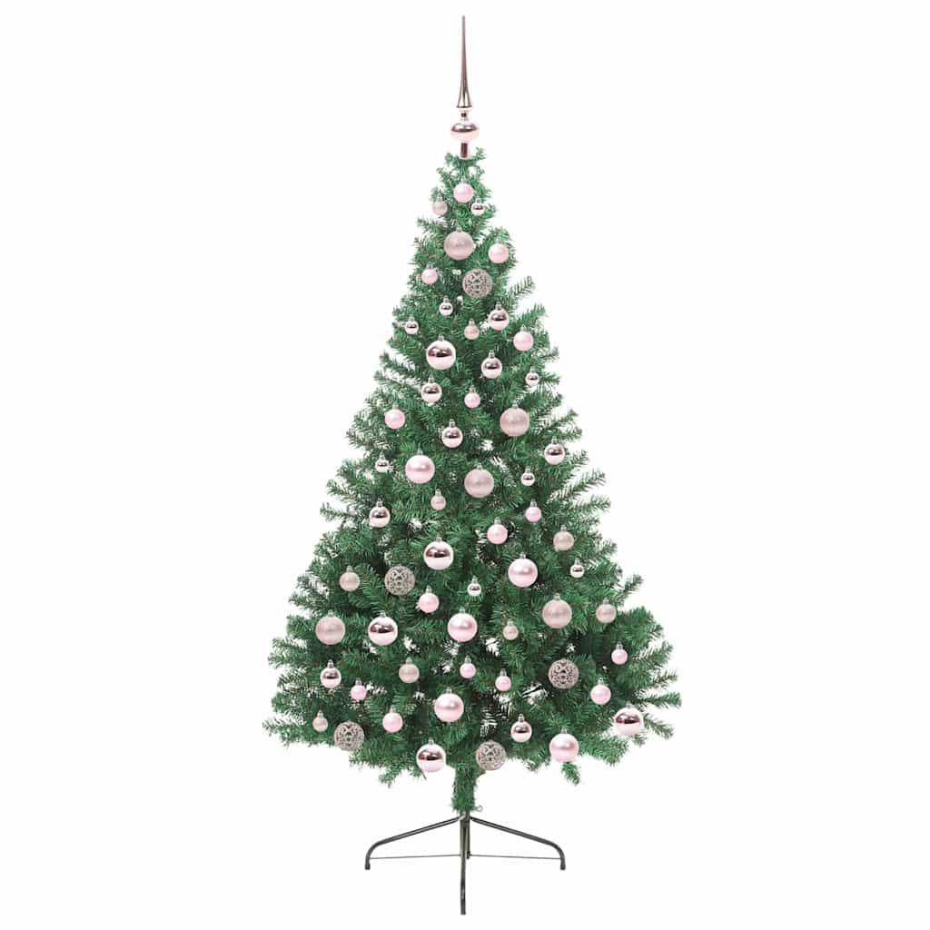vidaXL Artificial Pre-lit Christmas Tree Green 180 cm PVC - 50534