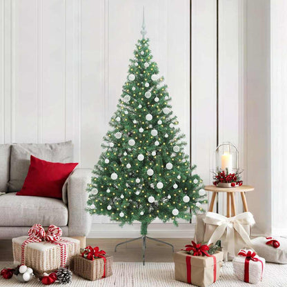 vidaXL Artificial Pre-lit Christmas Tree Green 180 cm PVC - 50535