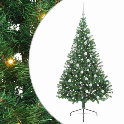 vidaXL Artificial Pre-lit Christmas Tree Green 180 cm PVC - 50535