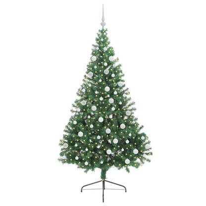 vidaXL Artificial Pre-lit Christmas Tree Green 180 cm PVC - 50535