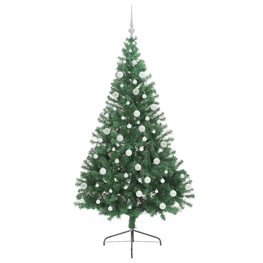 vidaXL Artificial Pre-lit Christmas Tree Green 180 cm PVC - 50535