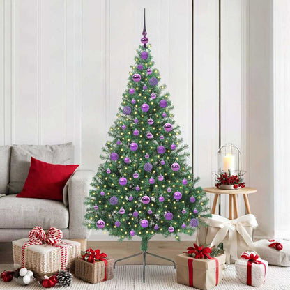 vidaXL Artificial Pre-lit Christmas Tree Green 180 cm PVC - 50536