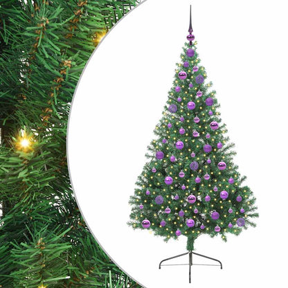 vidaXL Artificial Pre-lit Christmas Tree Green 180 cm PVC - 50536