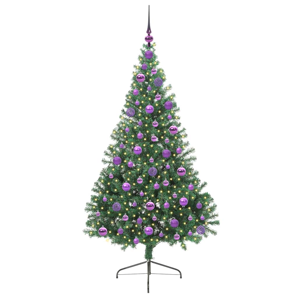 vidaXL Artificial Pre-lit Christmas Tree Green 180 cm PVC - 50536