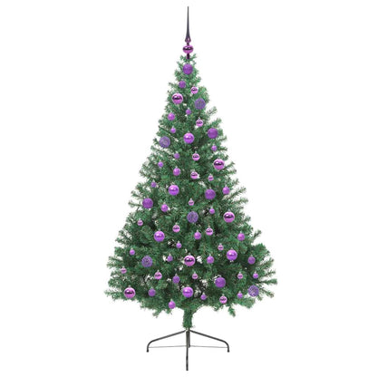 vidaXL Artificial Pre-lit Christmas Tree Green 180 cm PVC - 50536