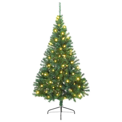 vidaXL Artificial Pre-lit Christmas Tree Green 210 cm PVC
