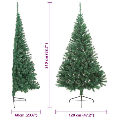 vidaXL Artificial Pre-lit Christmas Tree Green 210 cm PVC - 50554