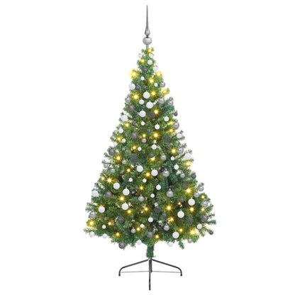 vidaXL Artificial Pre-lit Christmas Tree Green 210 cm PVC - 50563