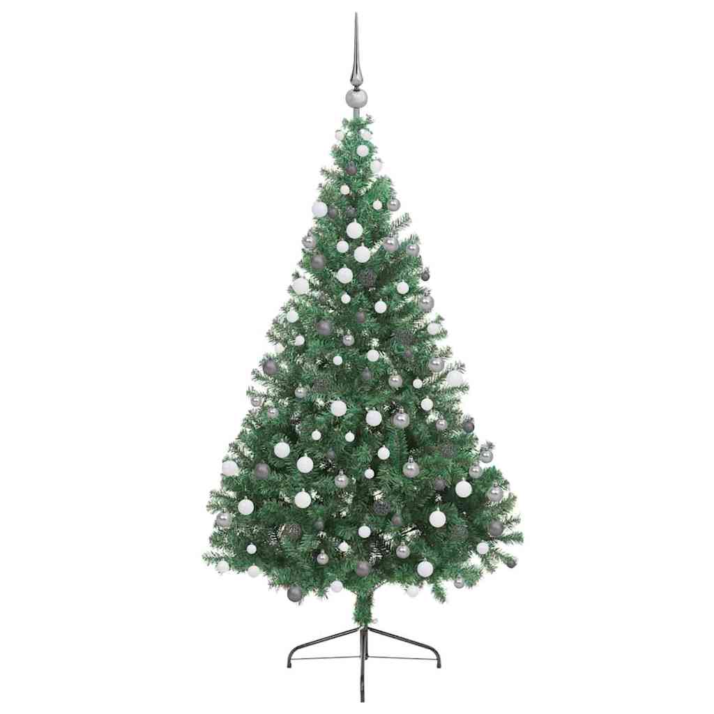 vidaXL Artificial Pre-lit Christmas Tree Green 210 cm PVC - 50563