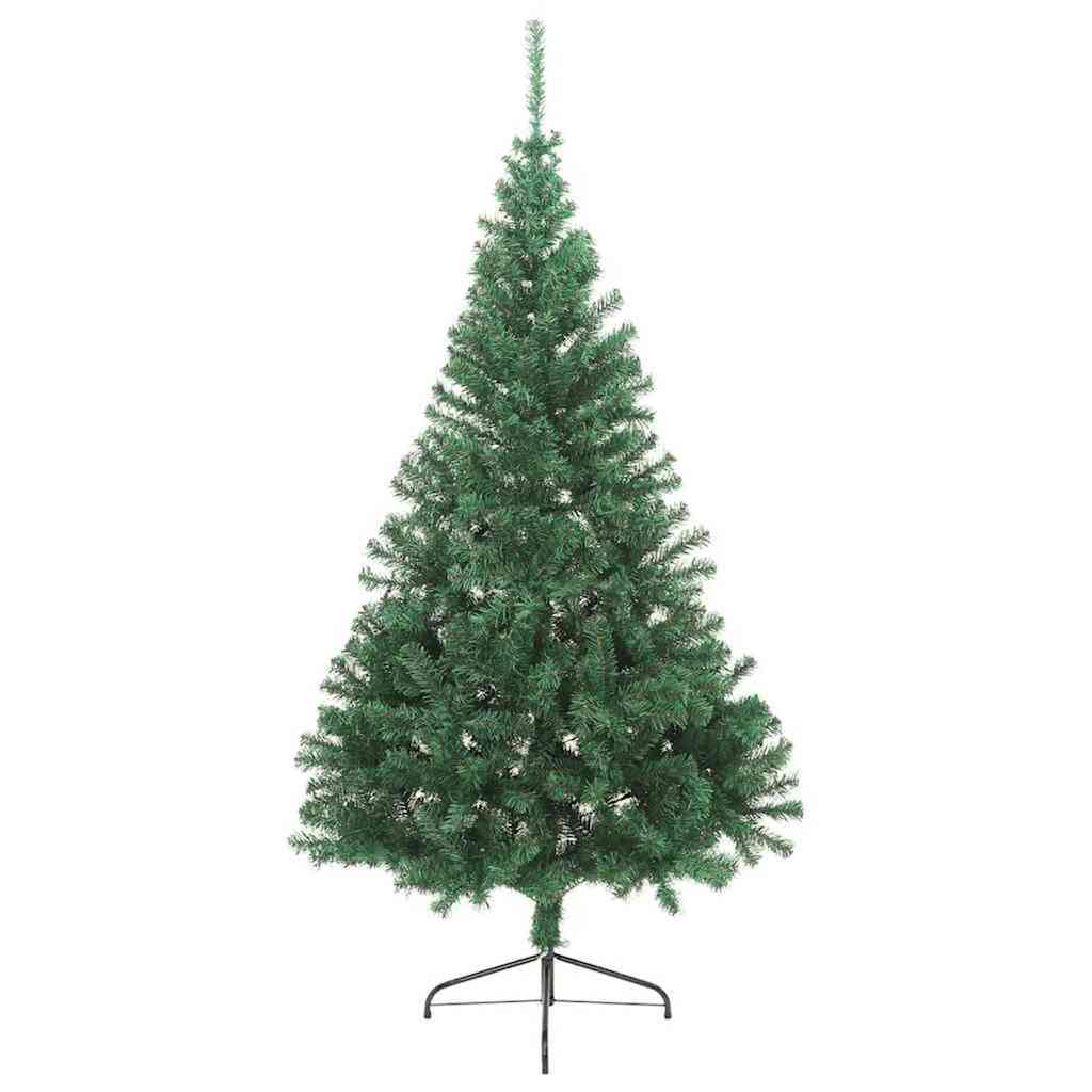 vidaXL Artificial Pre-lit Christmas Tree Green 210 cm PVC - 50563