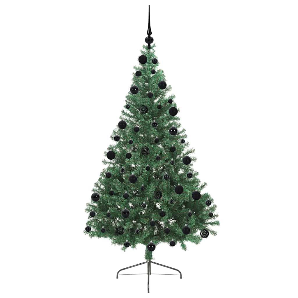 vidaXL Artificial Pre-lit Christmas Tree Green 210 cm PVC - 50565