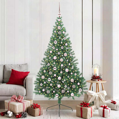 vidaXL Artificial Pre-lit Christmas Tree Green 210 cm PVC - 50569