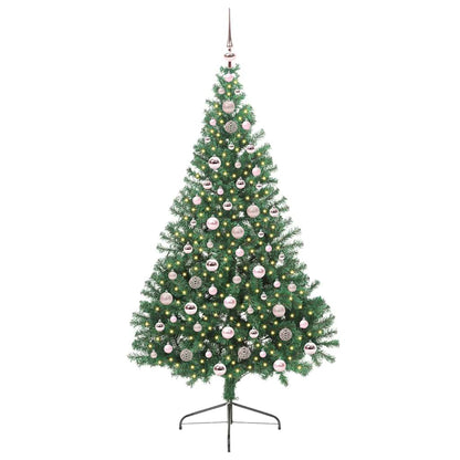 vidaXL Artificial Pre-lit Christmas Tree Green 210 cm PVC - 50569