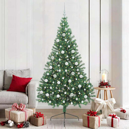 vidaXL Artificial Pre-lit Christmas Tree Green 210 cm PVC - 50572