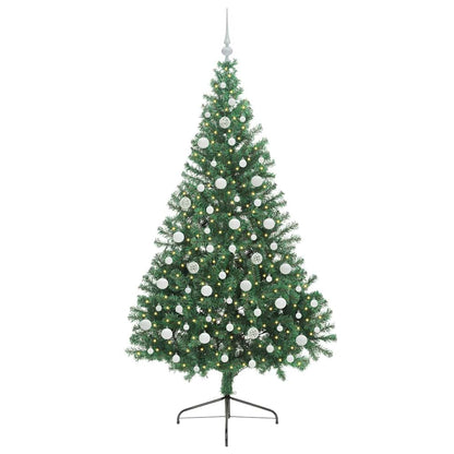 vidaXL Artificial Pre-lit Christmas Tree Green 210 cm PVC - 50572