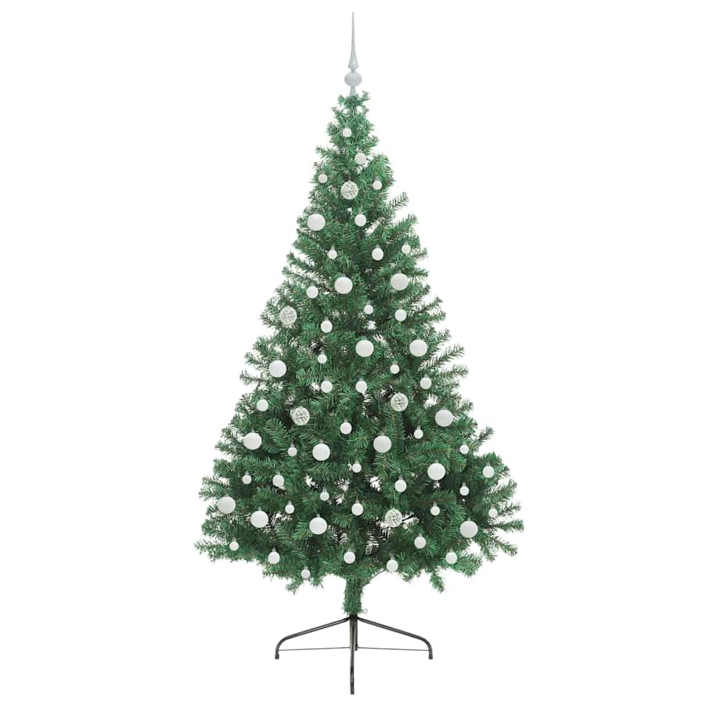 vidaXL Artificial Pre-lit Christmas Tree Green 210 cm PVC - 50572