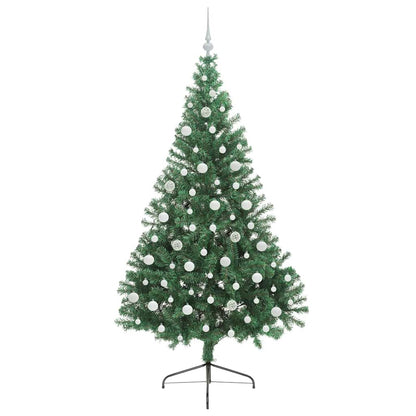 vidaXL Artificial Pre-lit Christmas Tree Green 210 cm PVC - 50572