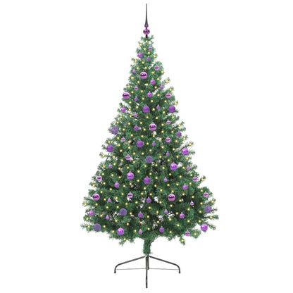 vidaXL Artificial Pre-lit Christmas Tree Green 210 cm PVC - 50573