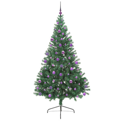 vidaXL Artificial Pre-lit Christmas Tree Green 210 cm PVC - 50573