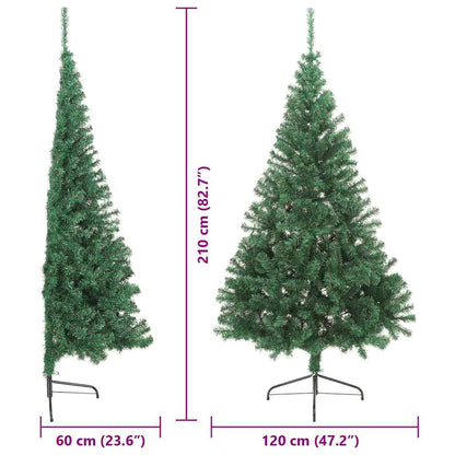 vidaXL Artificial Pre-lit Christmas Tree Green 210 cm PVC - 50573