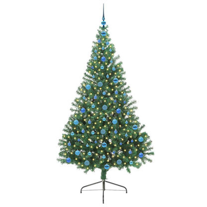 vidaXL Artificial Pre-lit Christmas Tree Green 210 cm PVC - 50574