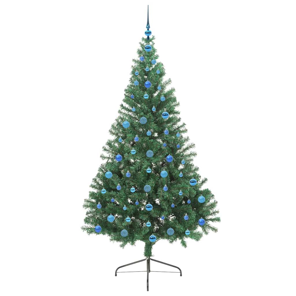 vidaXL Artificial Pre-lit Christmas Tree Green 210 cm PVC - 50574