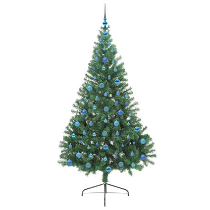 vidaXL Artificial Pre-lit Christmas Tree Green 210 cm PVC - 50574