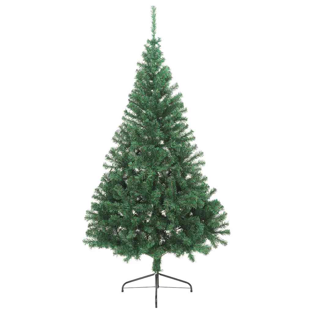 vidaXL Artificial Pre-lit Christmas Tree Green 210 cm PVC - 50574