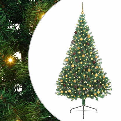 vidaXL Artificial Pre-lit Christmas Tree Green 240 cm PVC - 50598
