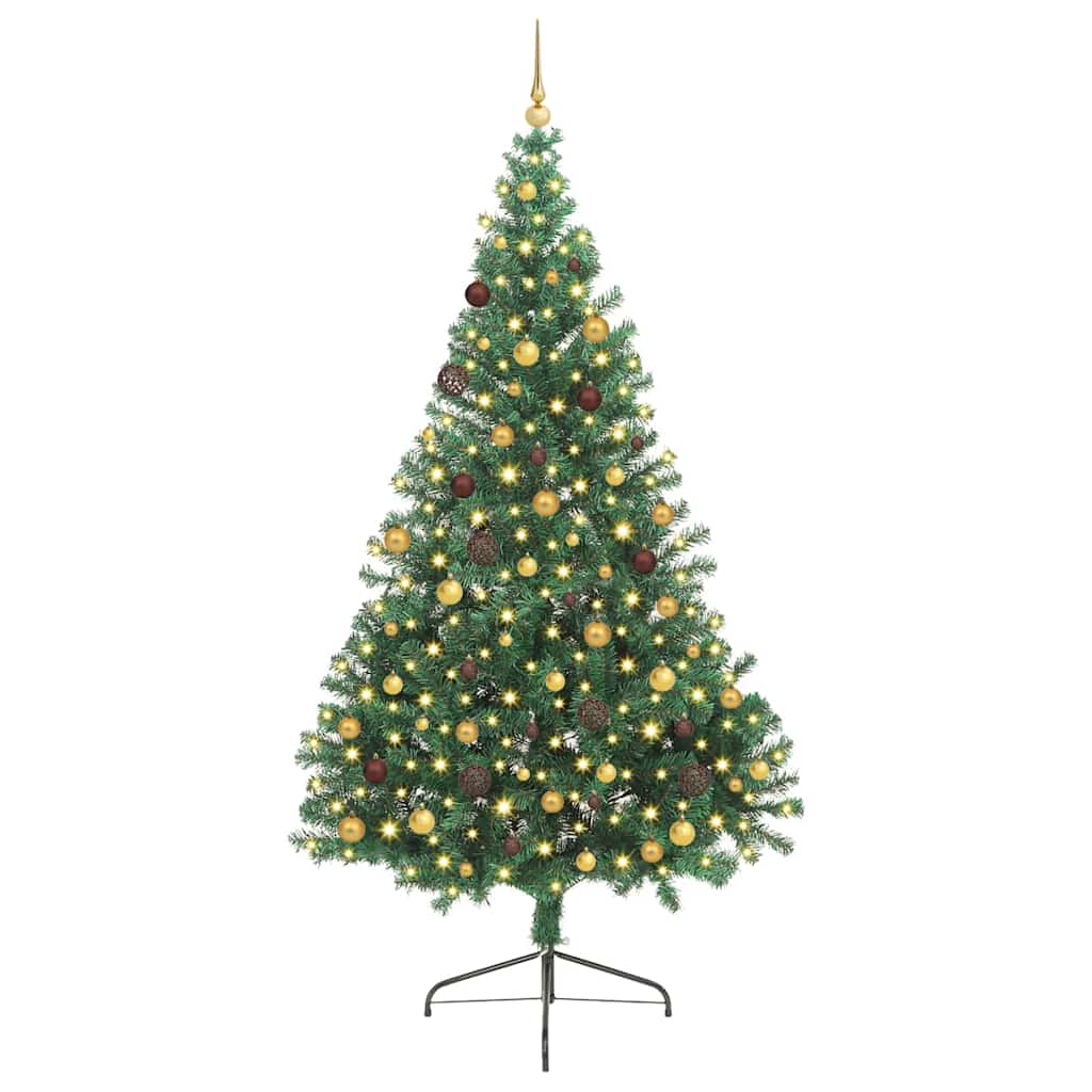 vidaXL Artificial Pre-lit Christmas Tree Green 240 cm PVC - 50598