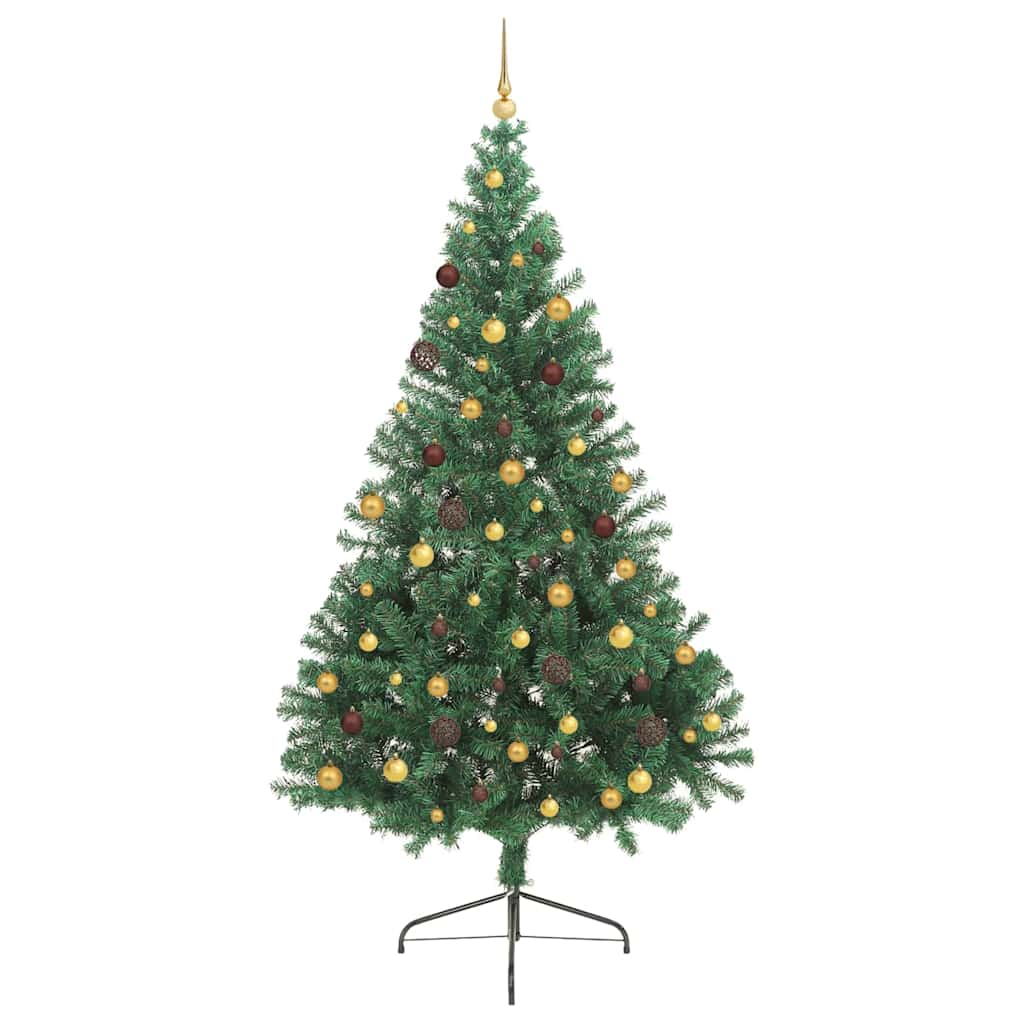 vidaXL Artificial Pre-lit Christmas Tree Green 240 cm PVC - 50598