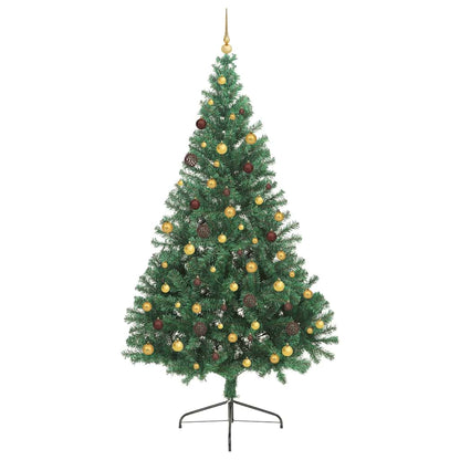 vidaXL Artificial Pre-lit Christmas Tree Green 240 cm PVC - 50598