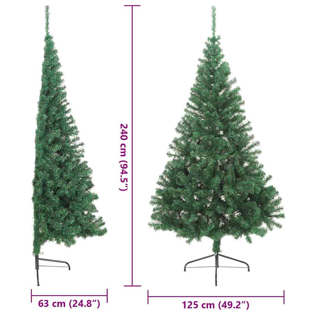 vidaXL Artificial Pre-lit Christmas Tree Green 240 cm PVC - 50598