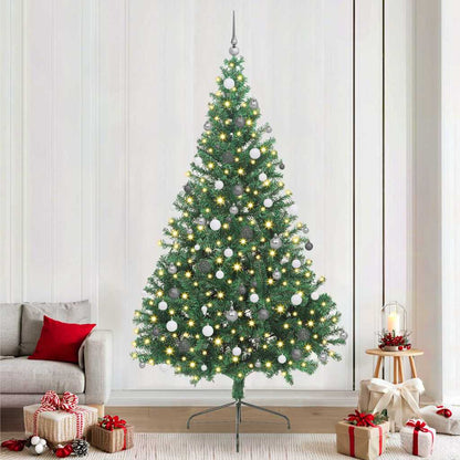 vidaXL Artificial Pre-lit Christmas Tree Green 240 cm PVC - 50603