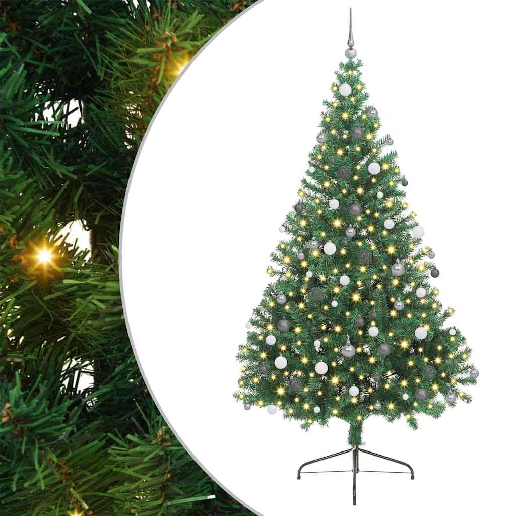 vidaXL Artificial Pre-lit Christmas Tree Green 240 cm PVC - 50603