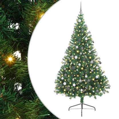 vidaXL Artificial Pre-lit Christmas Tree Green 240 cm PVC - 50603