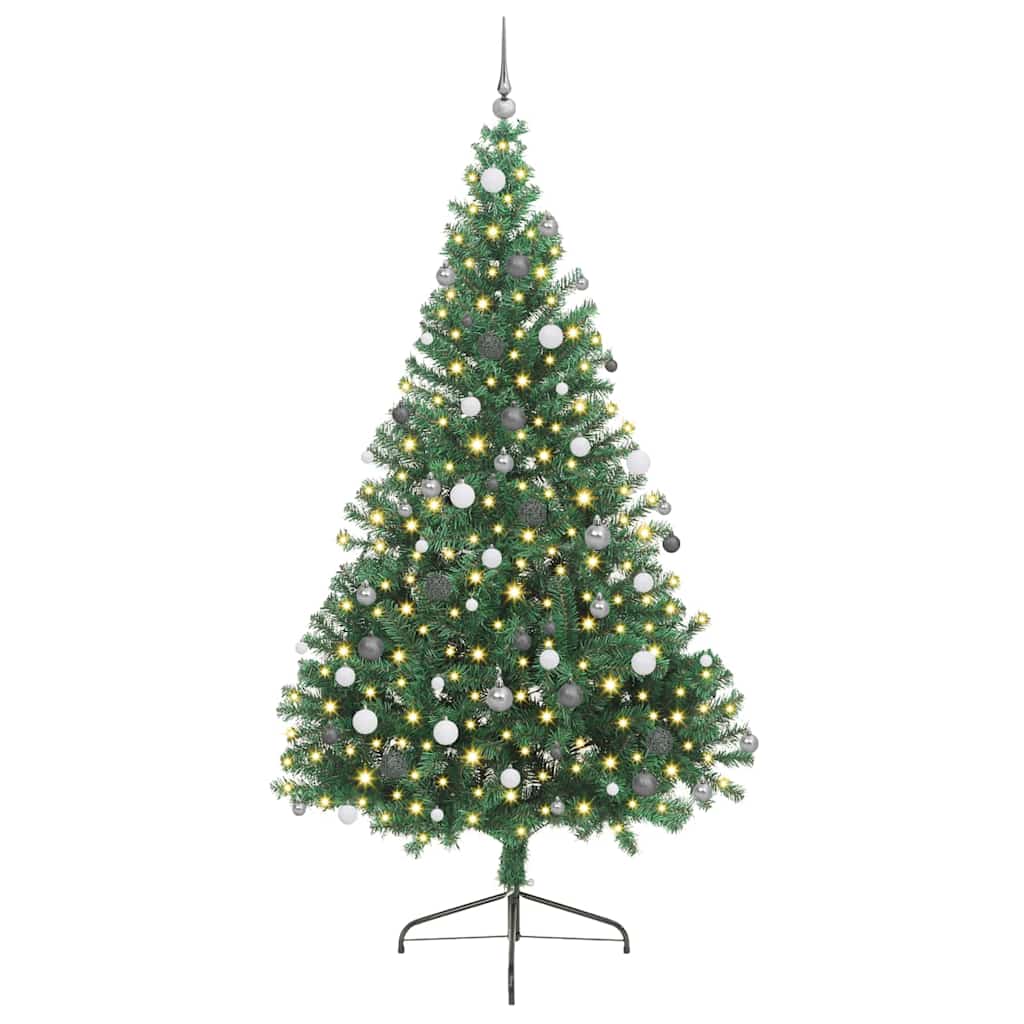 vidaXL Artificial Pre-lit Christmas Tree Green 240 cm PVC - 50603