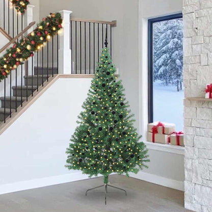 vidaXL Artificial Pre-lit Christmas Tree Green 240 cm PVC - 50605