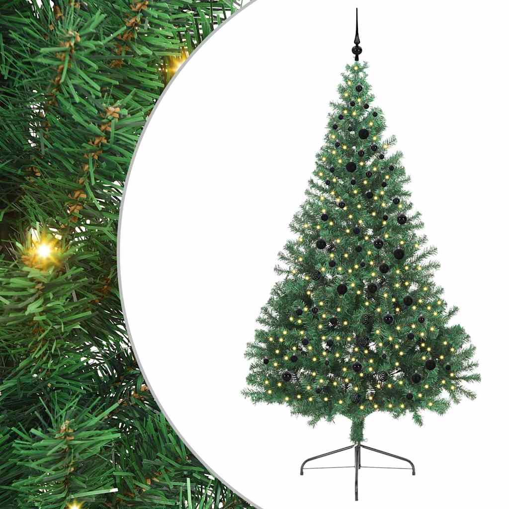 vidaXL Artificial Pre-lit Christmas Tree Green 240 cm PVC - 50605