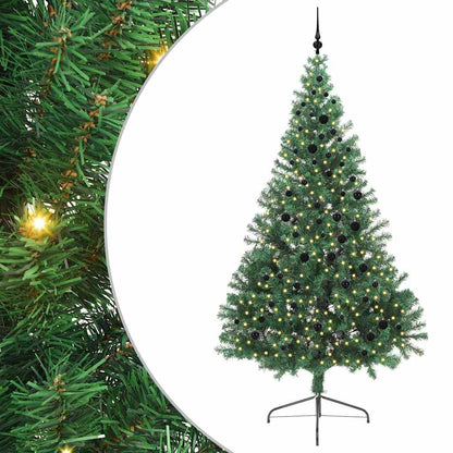 vidaXL Artificial Pre-lit Christmas Tree Green 240 cm PVC - 50605