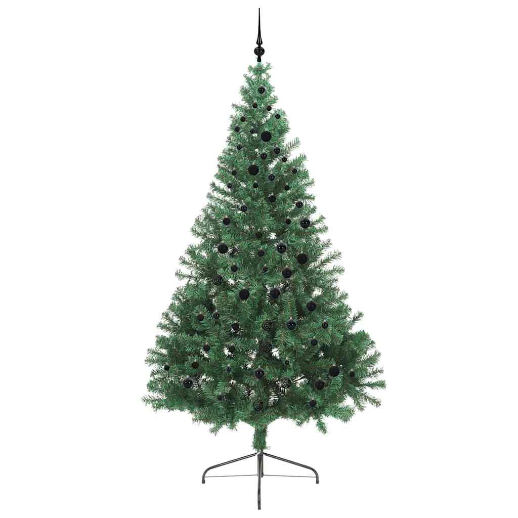 vidaXL Artificial Pre-lit Christmas Tree Green 240 cm PVC - 50605